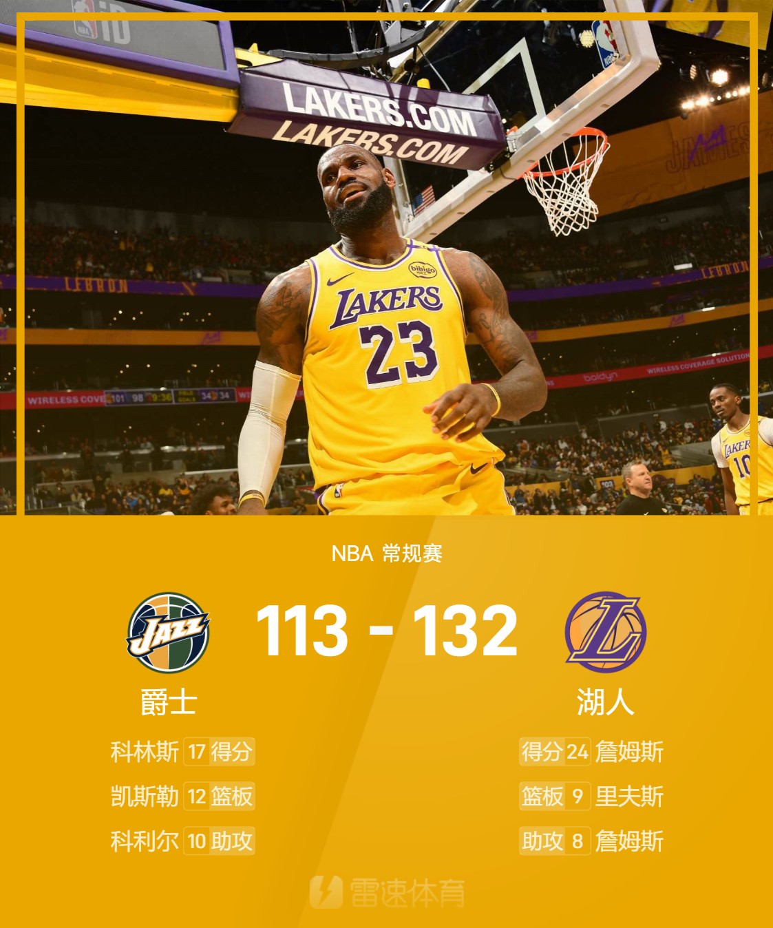 乐鱼体育-洛杉矶湖人客场力克奥兰多魔术，詹姆斯砍下30+高效率的简单介绍